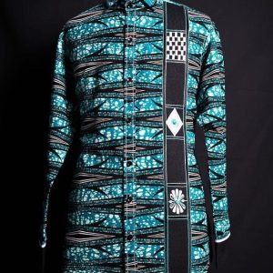Men's long Sleeve Ankara Print Shirt