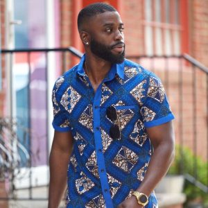 Men's short Sleeve Ankara Print Shirt