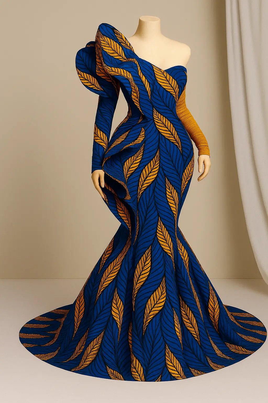 Royal Blue Leaf Majesty Gown